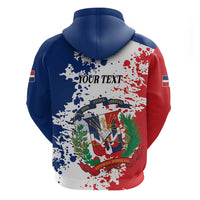 Personalized Dominican Republic Restoration Day Zip Hoodie Coat Of Arms Flag Colors - Wonder Print Shop