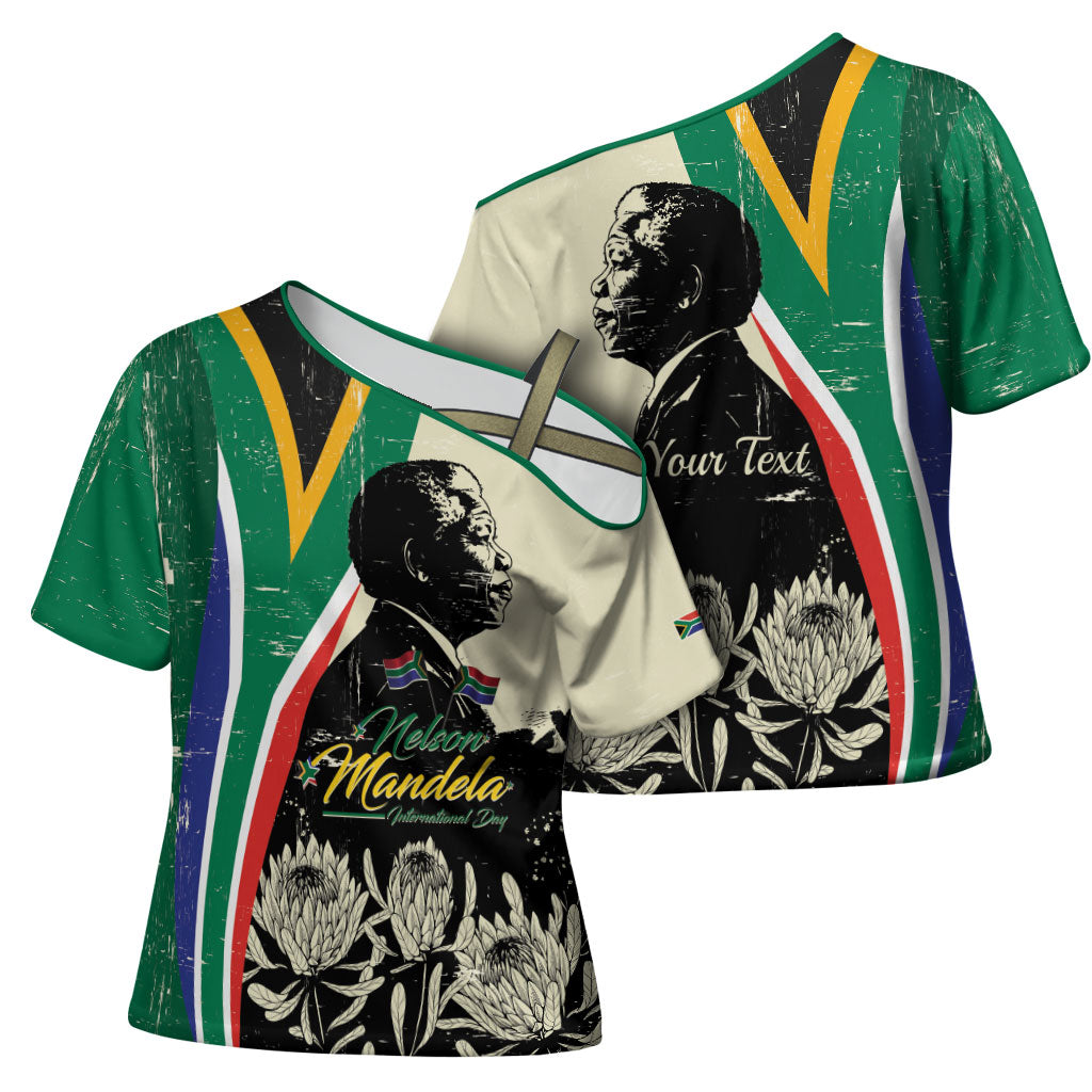 Personalized Nelson Mandela Day Cross Shoulder Shirt South Africa Vintage Stylized