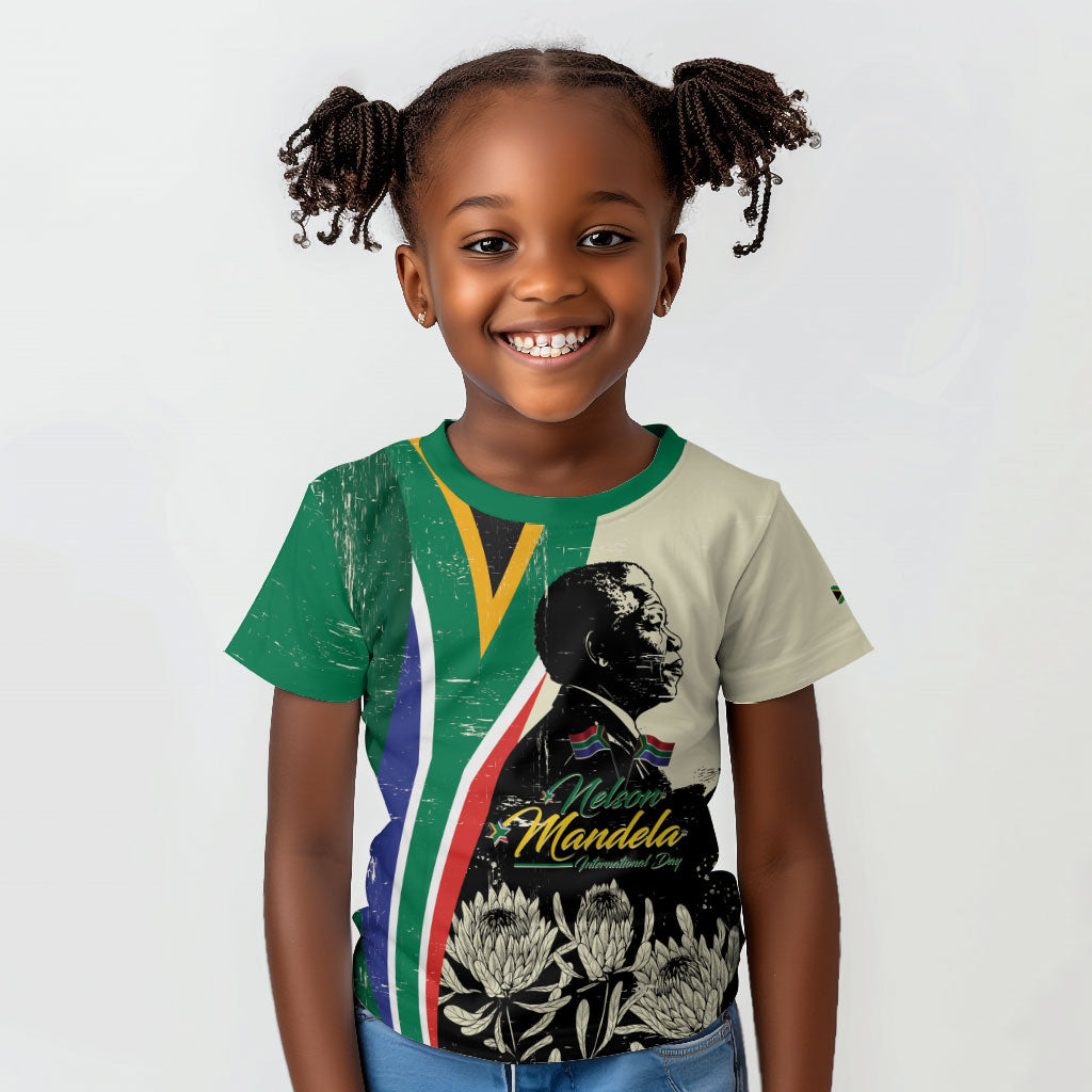 Personalized Nelson Mandela Day Kid T shirt South Africa Vintage Stylized