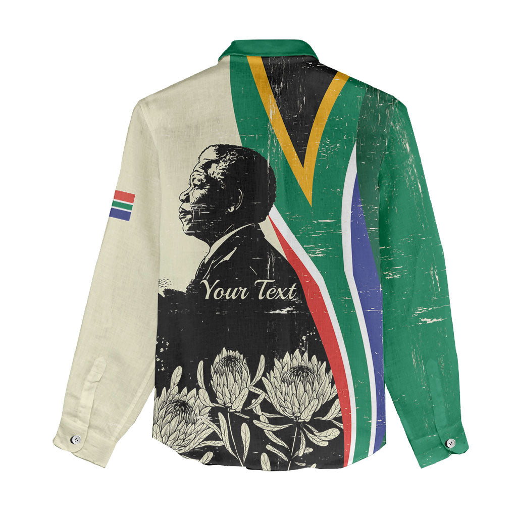 Personalized Nelson Mandela Day Women Casual Shirt South Africa Vintage Stylized