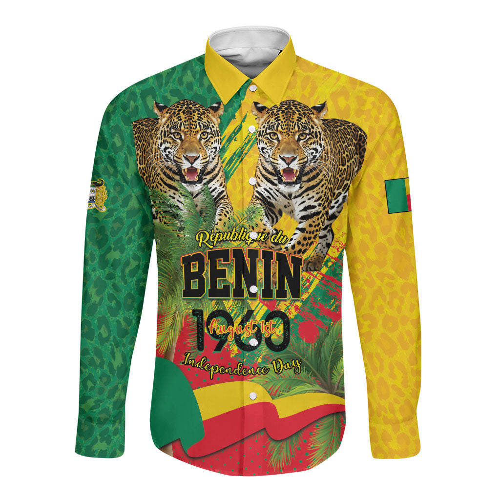 Personalised Benin August 1st 1960 Long Sleeve Button Shirt Happy Independence Day