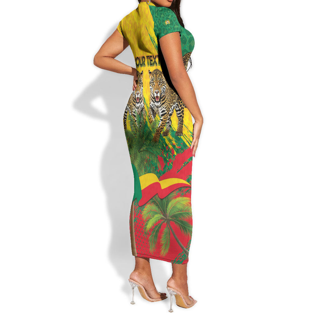 Personalised Benin August 1st 1960 Short Sleeve Bodycon Dress Happy Independence Day