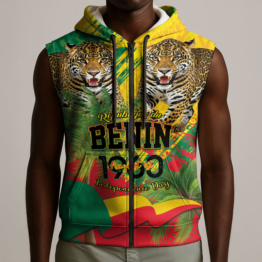 Personalised Benin August 1st 1960 Sleeveless Zip Hoodie Happy Independence Day