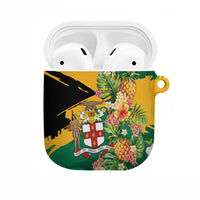 Jamaica Pineapple AirPods Case Coat of Arms Tropical Flowers