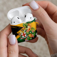Jamaica Pineapple AirPods Case Coat of Arms Tropical Flowers