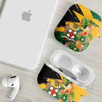 Jamaica Pineapple AirPods Case Coat of Arms Tropical Flowers