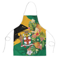 Jamaica Pineapple Apron Coat of Arms Tropical Flowers