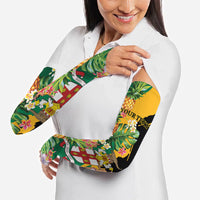Personalized Jamaica Pineapple Arm Sleeves Coat of Arms Tropical Flowers