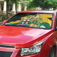 Jamaica Pineapple Auto Sun Shade Coat of Arms Tropical Flowers