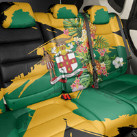 Jamaica Pineapple Back Car Seat Cover Coat of Arms Tropical Flowers