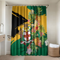 Jamaica Pineapple Bathroom Set Coat of Arms Tropical Flowers