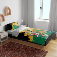 Jamaica Pineapple Bedding Set Coat of Arms Tropical Flowers