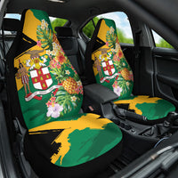 Jamaica Pineapple Car Seat Cover Coat of Arms Tropical Flowers