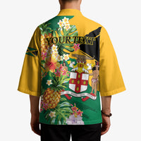 Personalized Jamaica Pineapple Kimono Coat of Arms Tropical Flowers