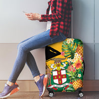 Jamaica Pineapple Luggage Cover Coat of Arms Tropical Flowers