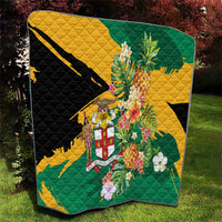 Jamaica Pineapple Quilt Coat of Arms Tropical Flowers