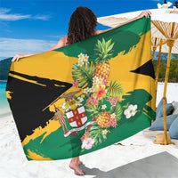 Jamaica Pineapple Sarong Coat of Arms Tropical Flowers