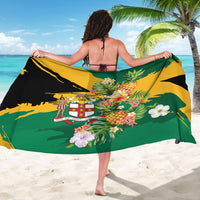 Jamaica Pineapple Sarong Coat of Arms Tropical Flowers