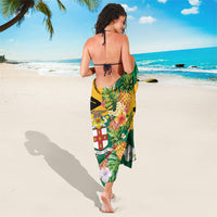 Jamaica Pineapple Sarong Coat of Arms Tropical Flowers