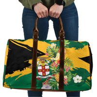 Jamaica Pineapple Travel Bag Coat of Arms Tropical Flowers