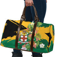 Jamaica Pineapple Travel Bag Coat of Arms Tropical Flowers