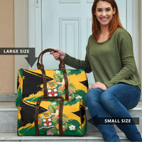 Jamaica Pineapple Travel Bag Coat of Arms Tropical Flowers