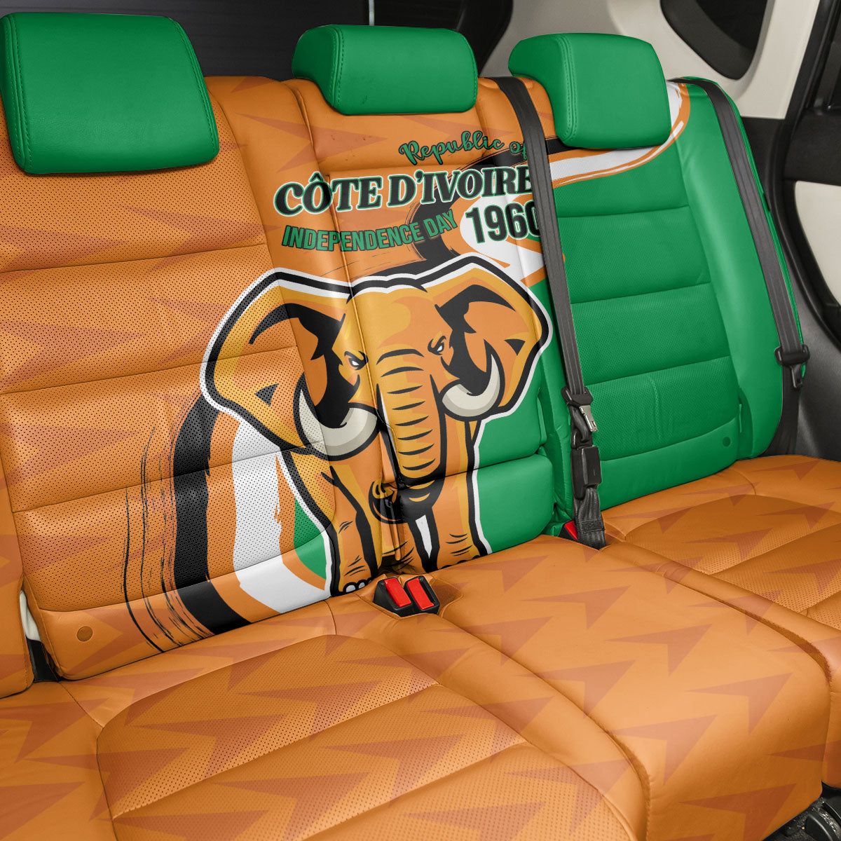 Ivory Coast August 7th 1960 Back Car Seat Cover Happy Independence Day