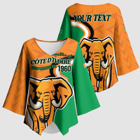 Personalised Ivory Coast August 7th 1960 Kimono Sleeve Blouse Happy Independence Day
