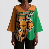 Personalised Ivory Coast August 7th 1960 Kimono Sleeve Blouse Happy Independence Day