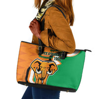 Ivory Coast August 7th 1960 Leather Tote Bag Happy Independence Day