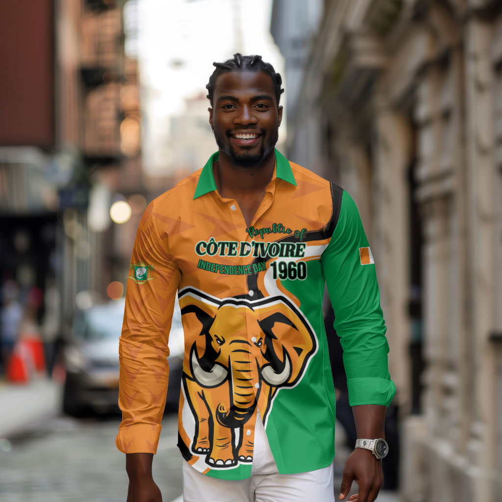 Personalised Ivory Coast August 7th 1960 Long Sleeve Button Shirt Happy Independence Day