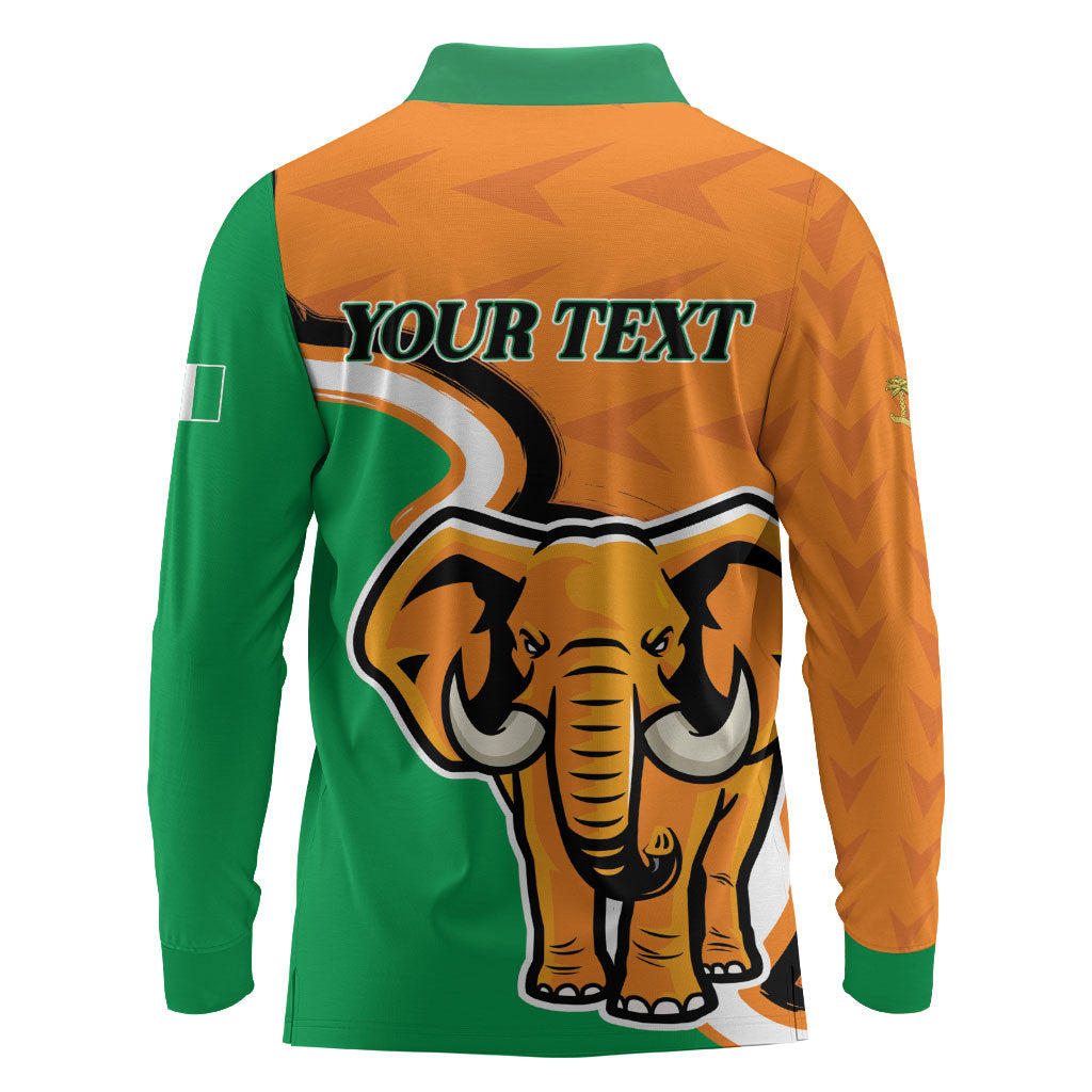 Personalised Ivory Coast August 7th 1960 Long Sleeve Polo Shirt Happy Independence Day