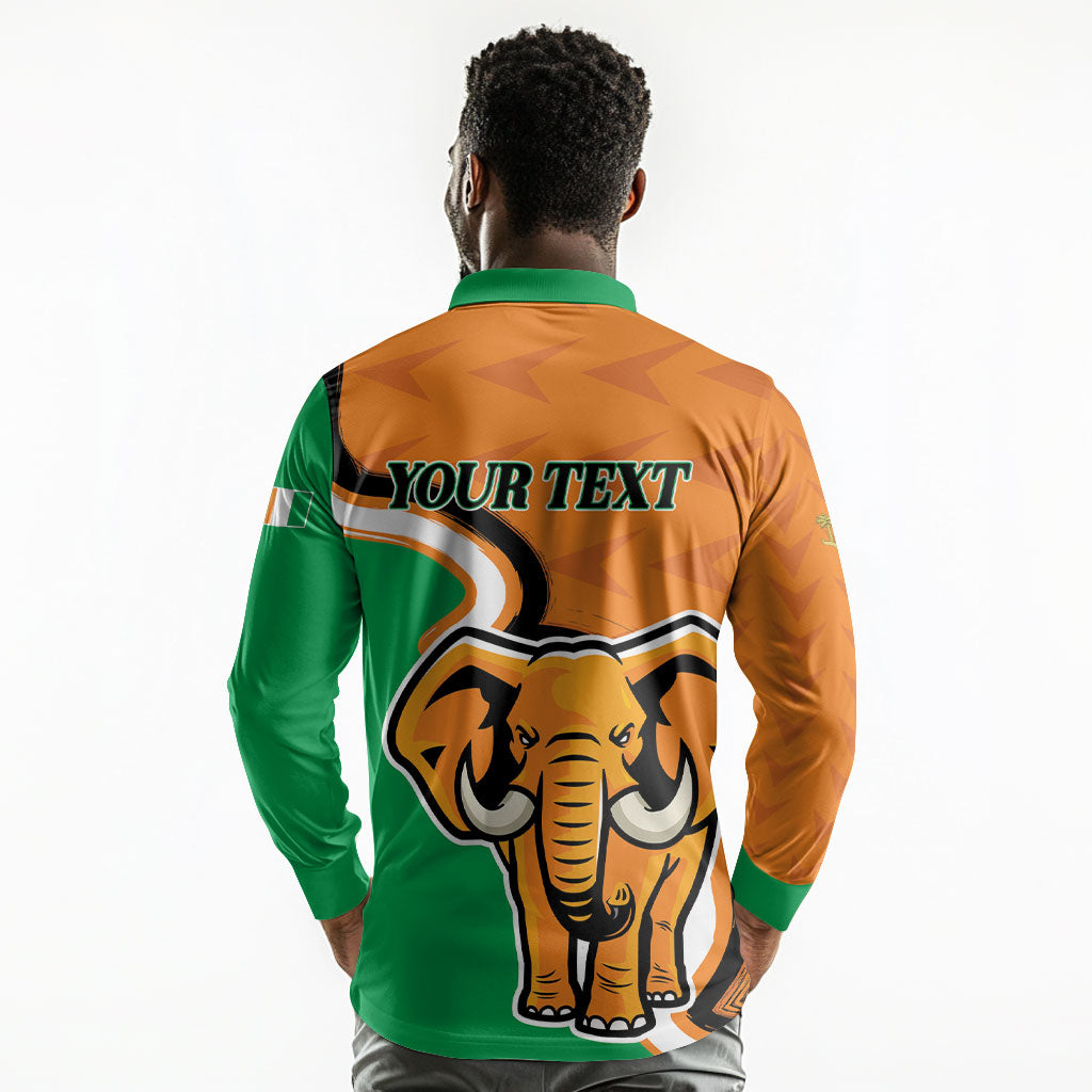 Personalised Ivory Coast August 7th 1960 Long Sleeve Polo Shirt Happy Independence Day