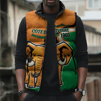 Personalised Ivory Coast August 7th 1960 Sleeveless Puffer Jacket Happy Independence Day
