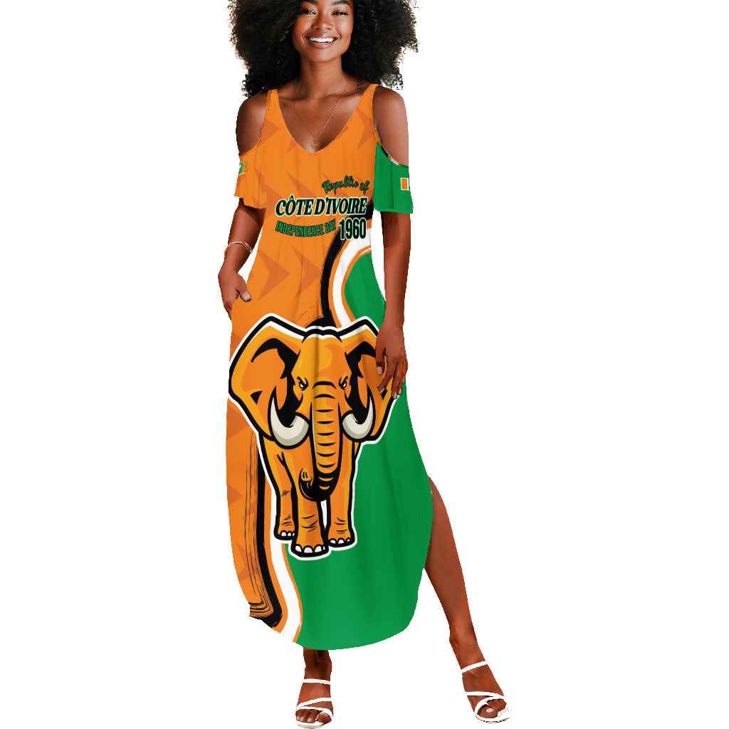 Personalised Ivory Coast August 7th 1960 Summer Maxi Dress Happy Independence Day