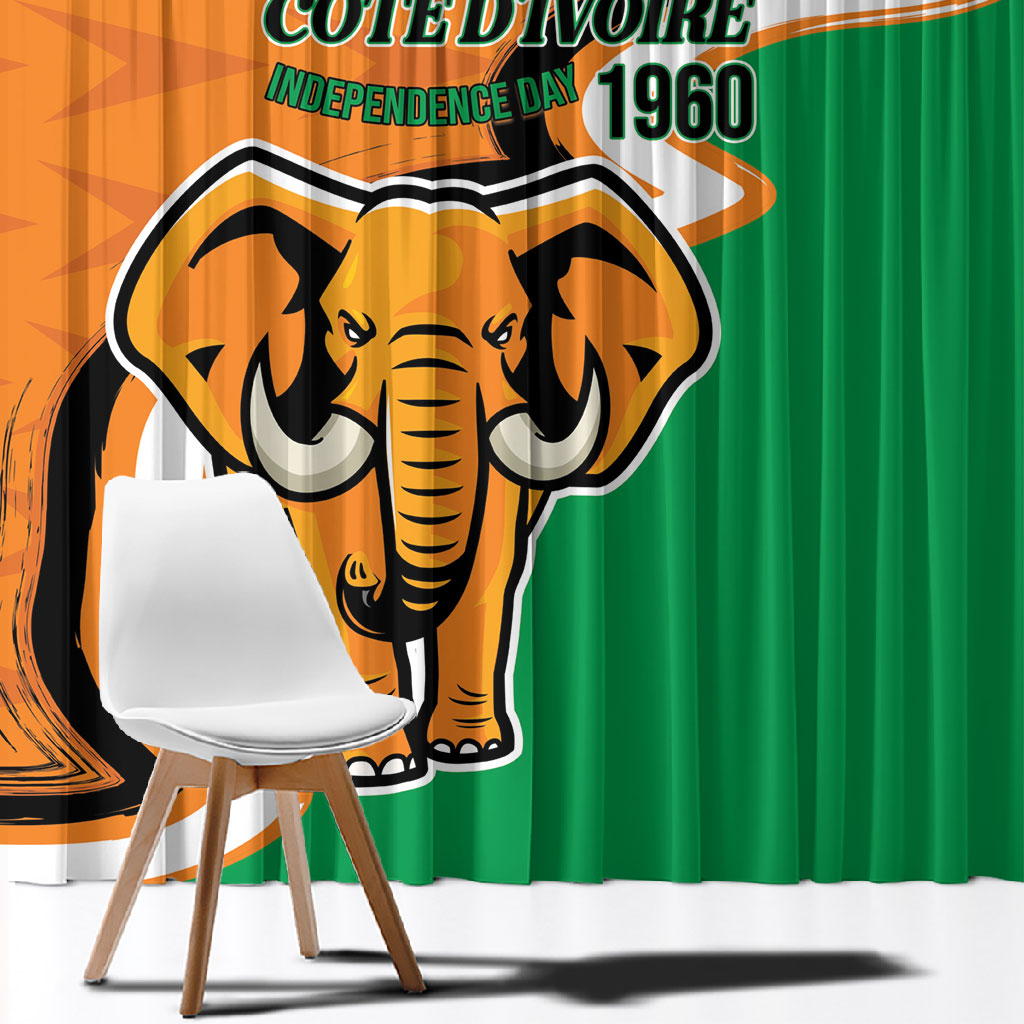Ivory Coast August 7th 1960 Window Curtain Happy Independence Day