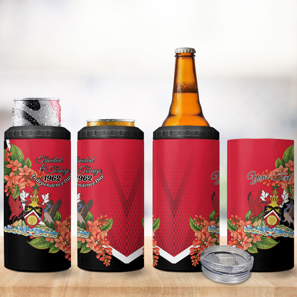 Personalised Trinidad and Tobago 1962 4 in 1 Can Cooler Tumbler Happy Independence Day