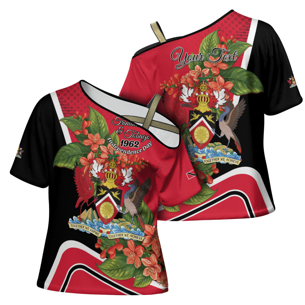 Personalised Trinidad and Tobago 1962 Cross Shoulder Shirt Happy Independence Day
