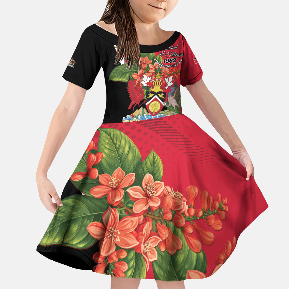 Personalised Trinidad and Tobago 1962 Kid Short Sleeve Dress Happy Independence Day
