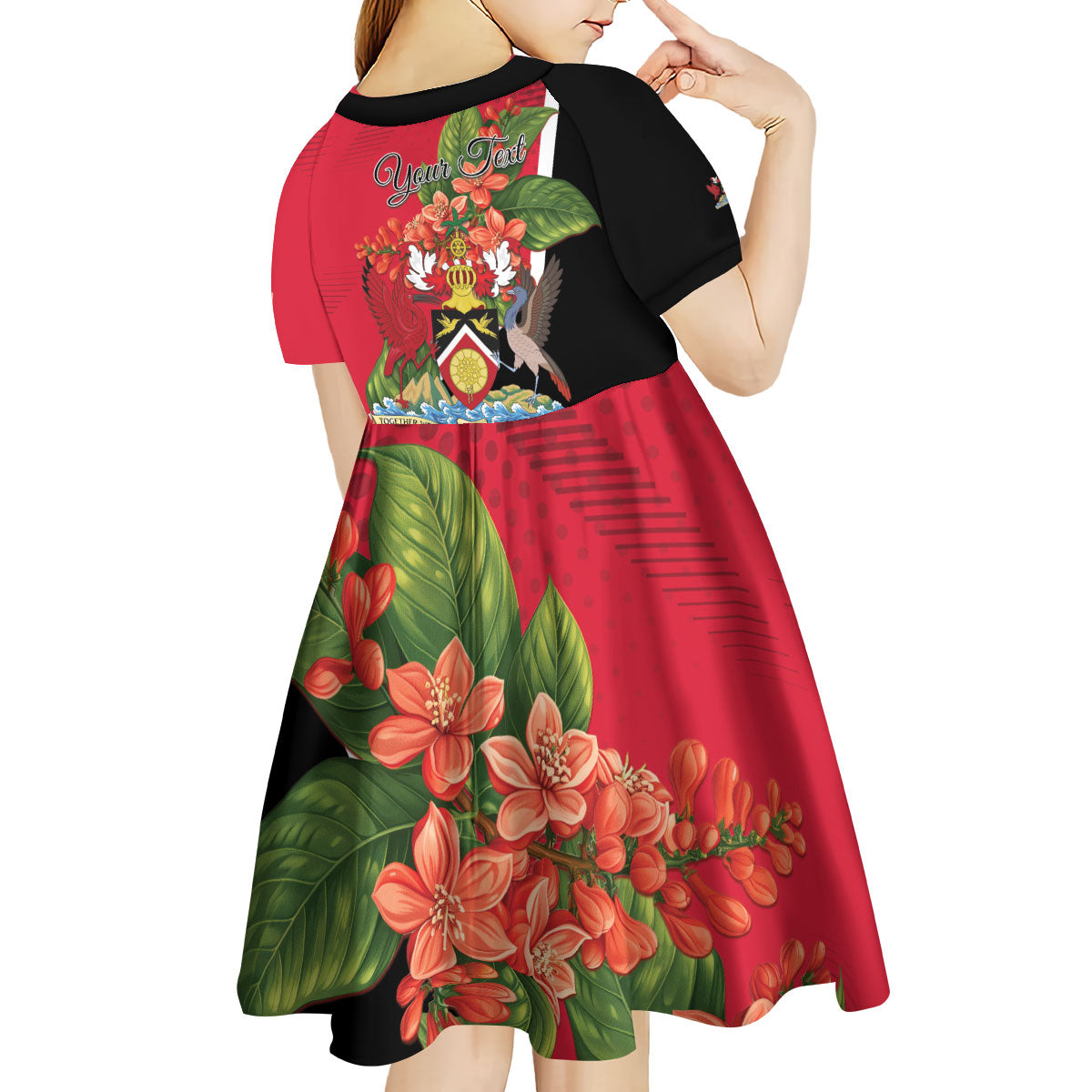 Personalised Trinidad and Tobago 1962 Kid Short Sleeve Dress Happy Independence Day