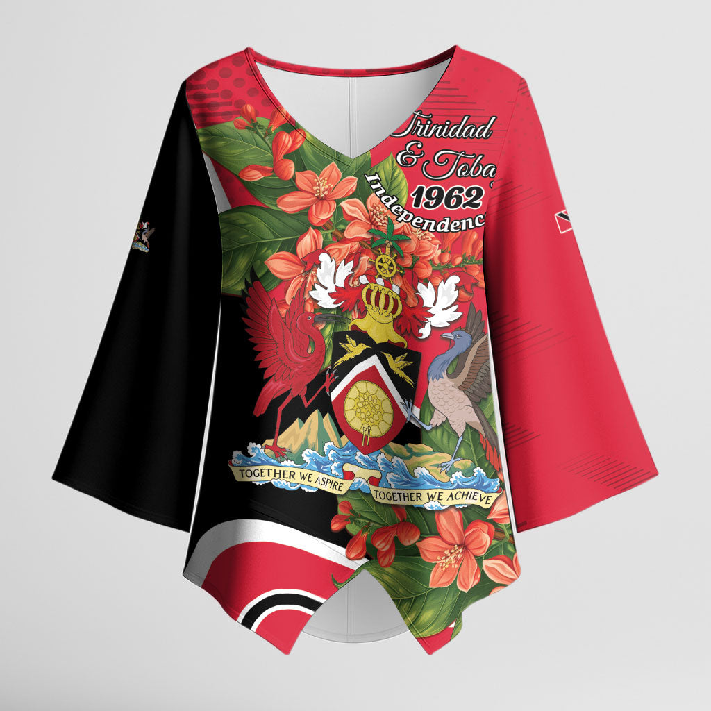Personalised Trinidad and Tobago 1962 Kimono Sleeve Blouse Happy Independence Day