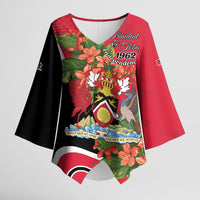 Personalised Trinidad and Tobago 1962 Kimono Sleeve Blouse Happy Independence Day