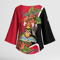 Personalised Trinidad and Tobago 1962 Kimono Sleeve Blouse Happy Independence Day