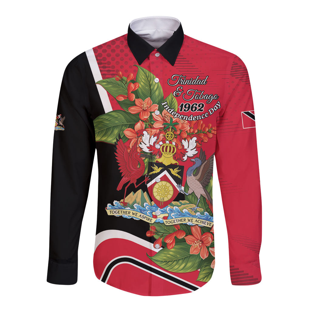 Personalised Trinidad and Tobago 1962 Long Sleeve Button Shirt Happy Independence Day