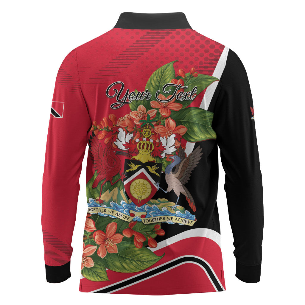Personalised Trinidad and Tobago 1962 Long Sleeve Polo Shirt Happy Independence Day