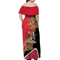Personalised Trinidad and Tobago 1962 Off Shoulder Maxi Dress Happy Independence Day