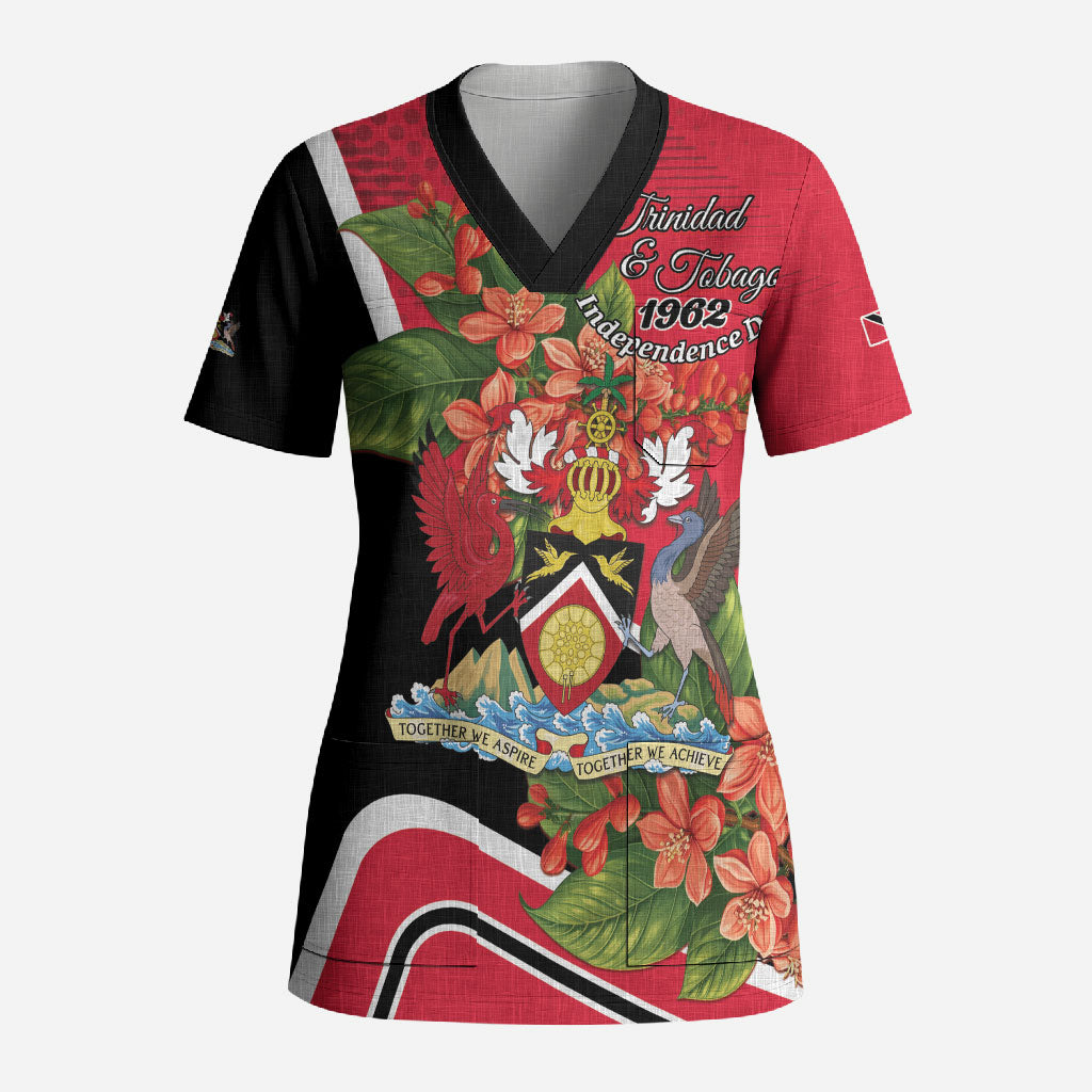 Personalised Trinidad and Tobago 1962 Scrub Top Happy Independence Day