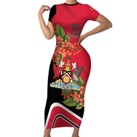 Personalised Trinidad and Tobago 1962 Short Sleeve Bodycon Dress Happy Independence Day