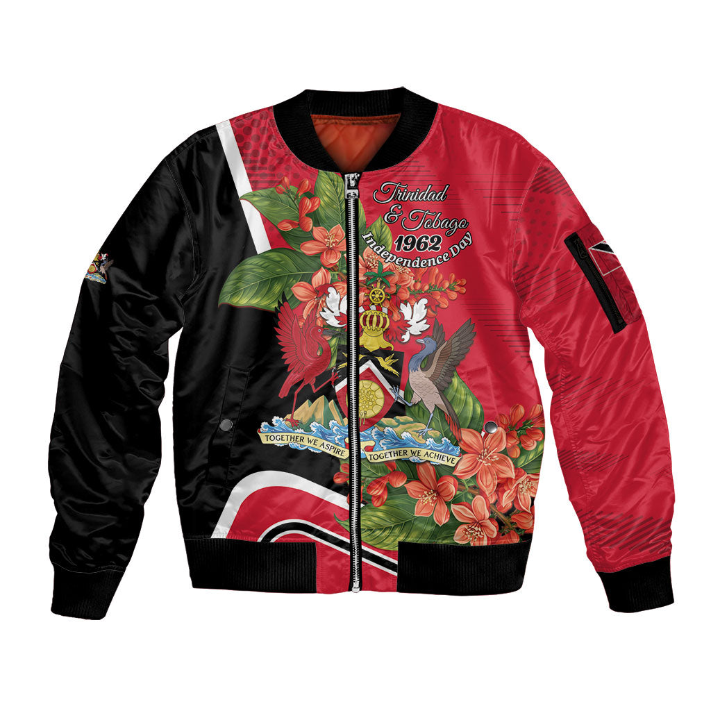 Personalised Trinidad and Tobago 1962 Sleeve Zip Bomber Jacket Happy Independence Day