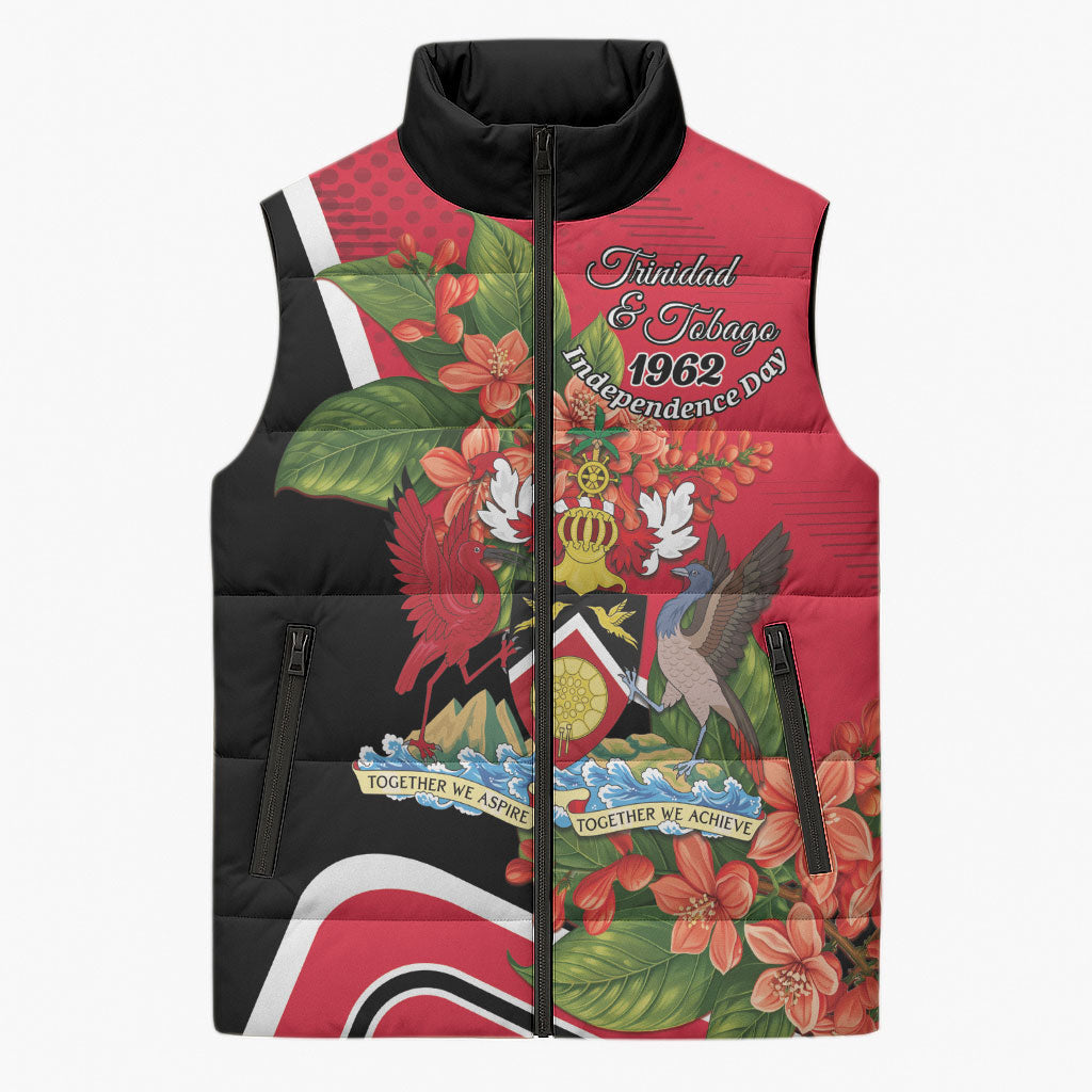 Personalised Trinidad and Tobago 1962 Sleeveless Puffer Jacket Happy Independence Day